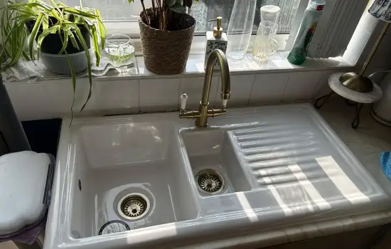 Ceramic Kitchen Sink & Brass Tap Installation In Bulwell
